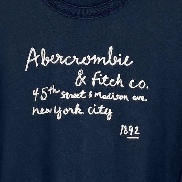 Abercrombie & Fitch Sweatshirt Pullover New York Address Navy Small - Picture 3 of 7